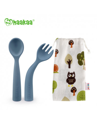 Bendy Silicone Cutlery Carry Set - Bluestone