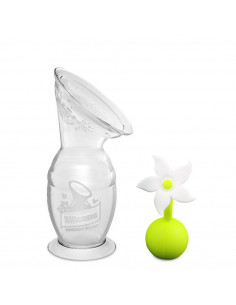 Milchpumpe mit Saugfuss 150ml + Blumenverschluss Set - Weiss 2