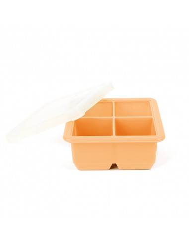 Baby Food and Breast Milk Freezer Tray 4 Compartments - Apricot