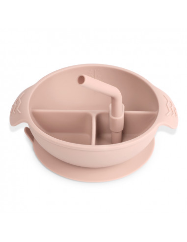 Assiette pour bébé avec compartiments et ventouse - Blush