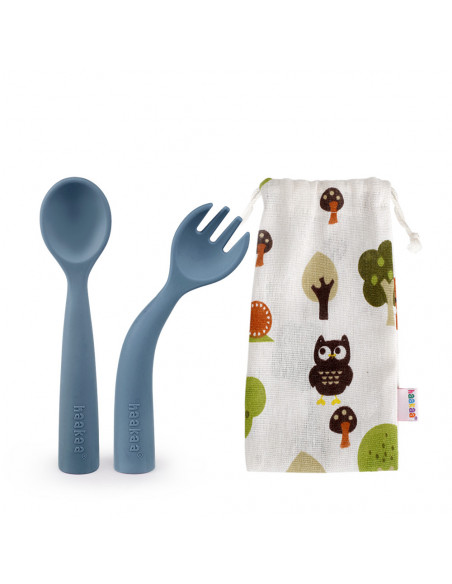 Bendy Silicone Cutlery Carry Set - Bluestone