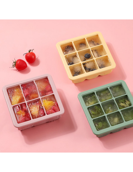 Baby Food and Breast Milk Freezer Tray 6 Compartments - Apricot