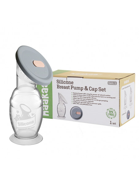 Muttermilchpumpe mit Saugfuss 150ml + Silikondeckel Set