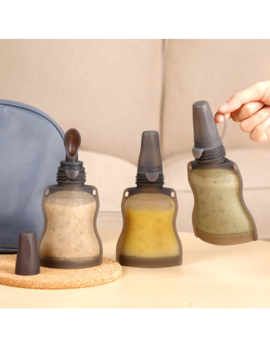 Silicone Pouch With Feeding Spoon (130ml)