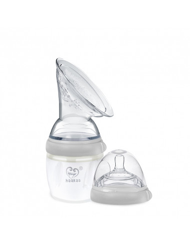 Gen.3 Silicone Breast Pump & Baby Bottle Top Set (5oz./160ml)Grey