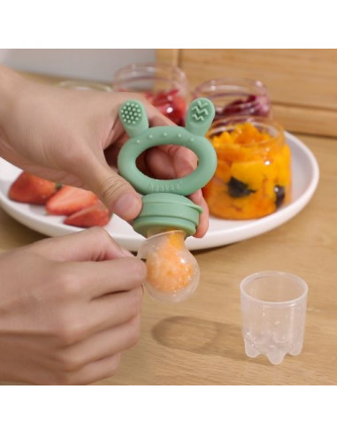 Fruchtsauger und Gefrierhülle - Set Senfgelb