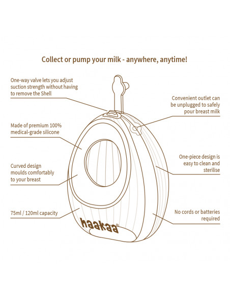 Shell Wearable Silicone Breast Pump - 75ml