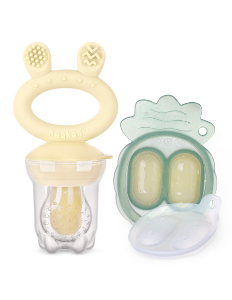 Freeze-N-Feed Minikombi Fruchtsauger + Eiswürfelform - Creme