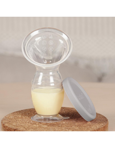 Muttermilchpumpe mit Saugfuss 100ml + Silikondeckel Set