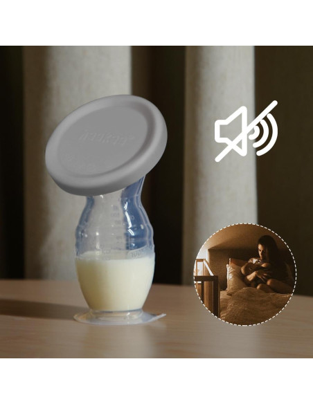 Muttermilchpumpe mit Saugfuss 100ml + Silikondeckel Set