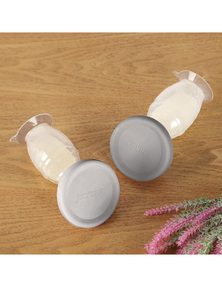 Muttermilchpumpe mit Saugfuss 150ml + Silikondeckel Set