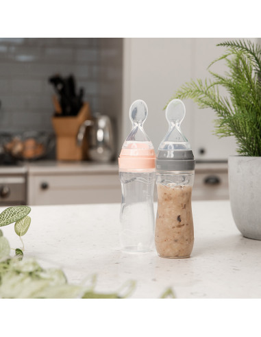 Silicone Baby Food Dispensing Spoon - Pink